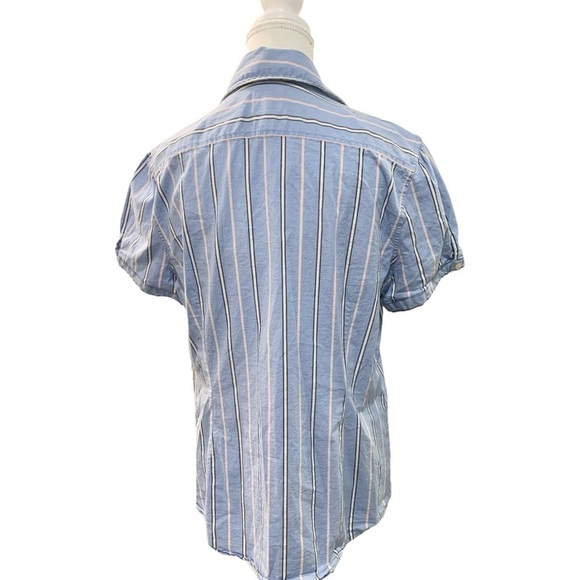 Tommy Hilfiger Blue and White Striped Puff Sleeve Shirt Size XL - Picture 5 of 8